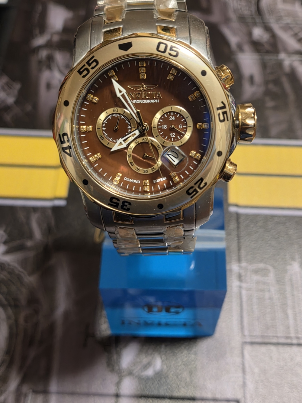 Invicta Two-Tone Brown Dial Chronograph Watch